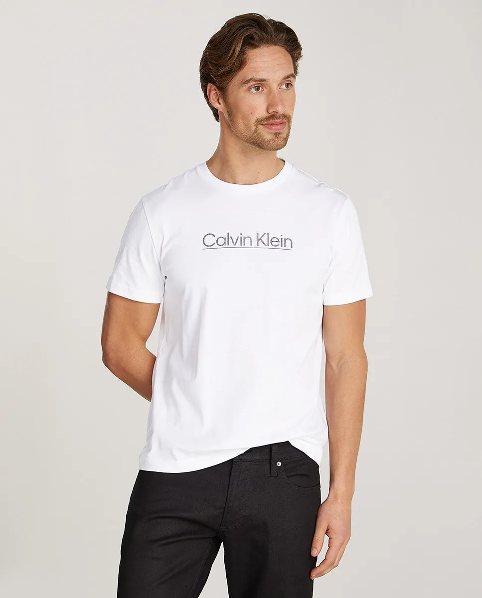 

Мужская футболка в полоску с логотипом Calvin Klein, белый