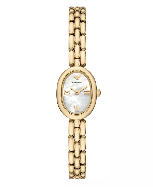 

Женские часы с двумя стрелками из нержавеющей стали золотистого оттенка, 24 мм Emporio Armani, gold