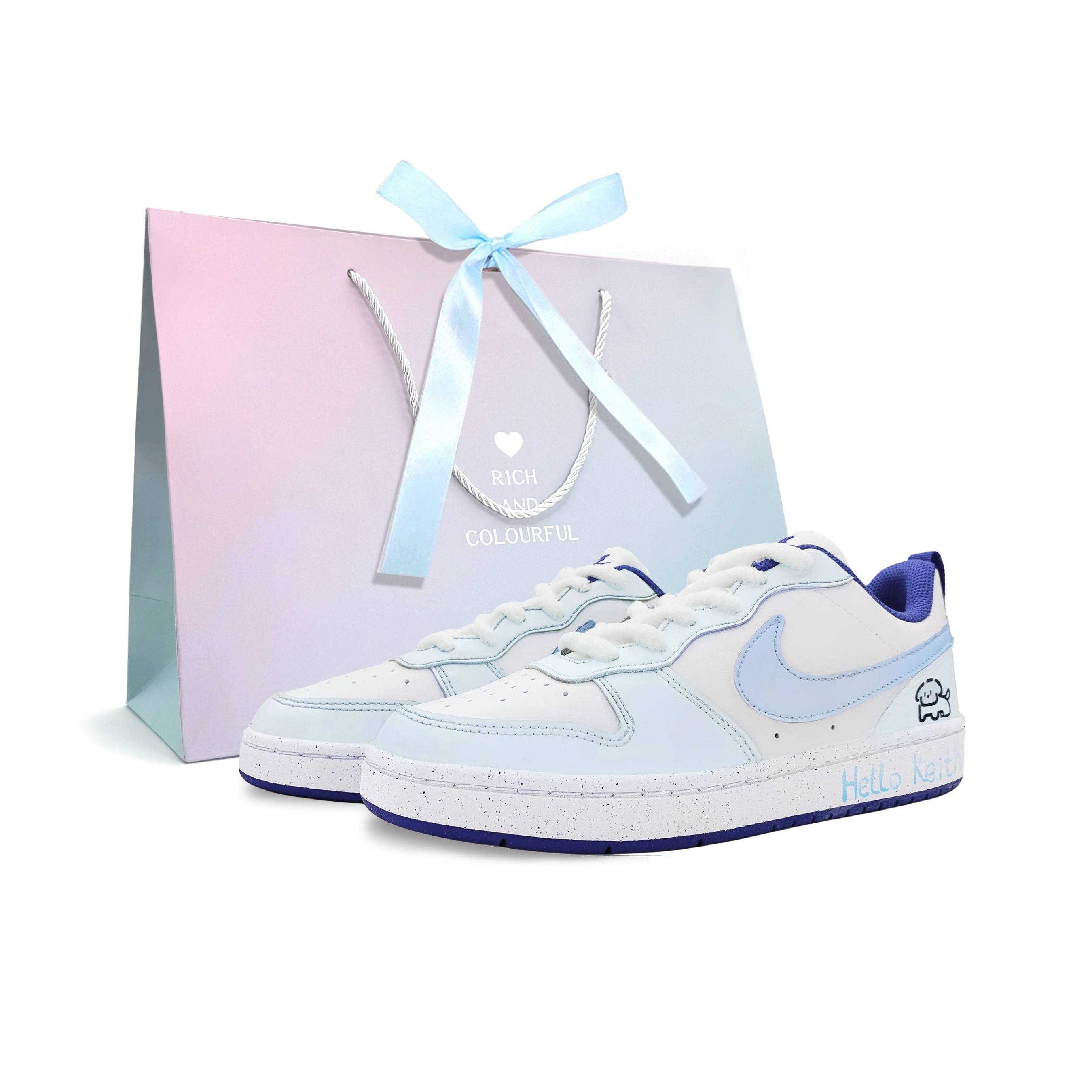 

Низкие детские кроссовки для скейтбординга Court Borough Weird Puppy LD для подростков Nike, белый
