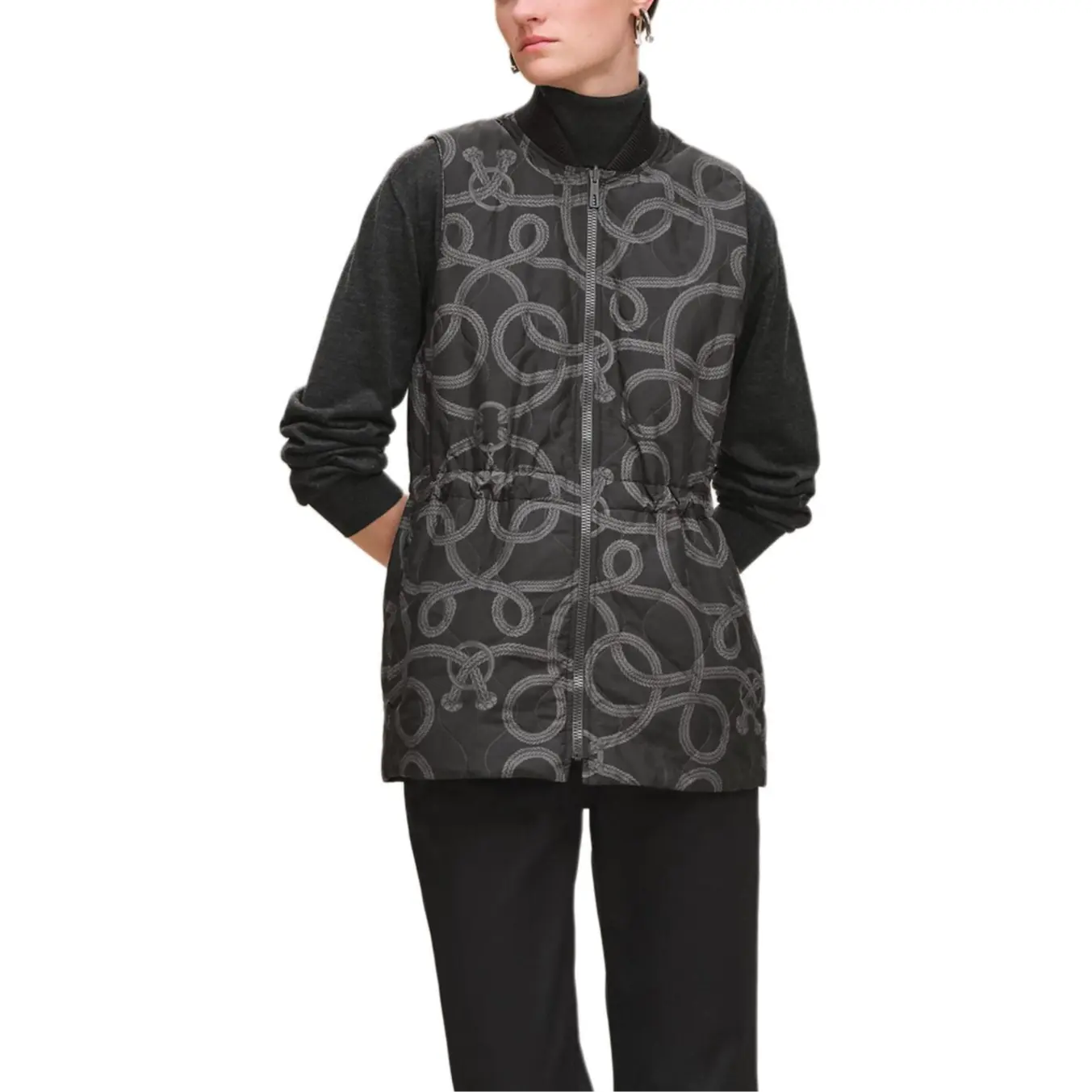 

Футболка-майка FW25 для женщин Charcoal Gray HERMES, серый