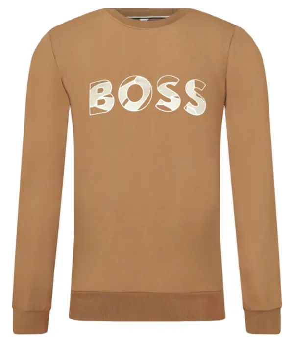 Толстовка regular fit Boss Kidswear, коричневый