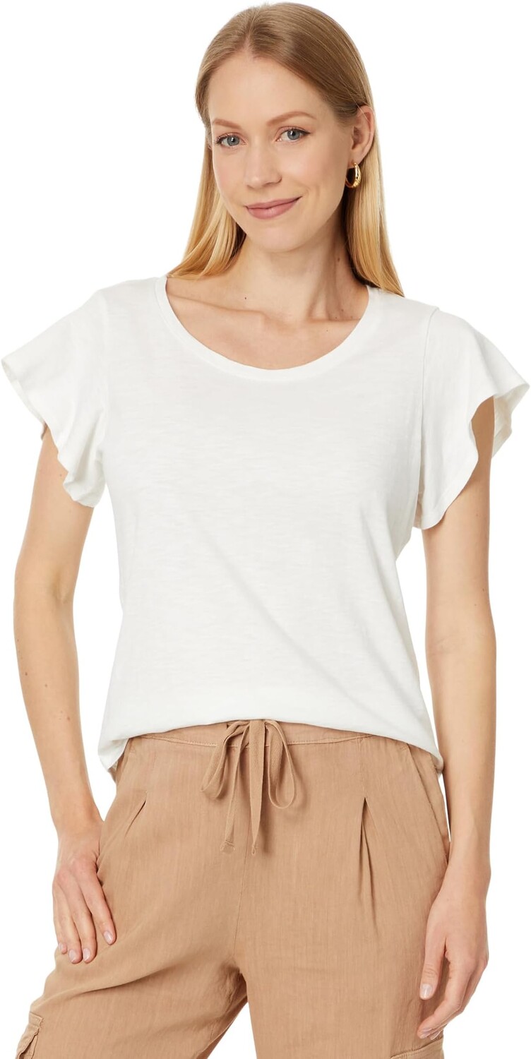 

Футболка NIC+ZOE Flutter Short Sleeve Tee, цвет Paper White