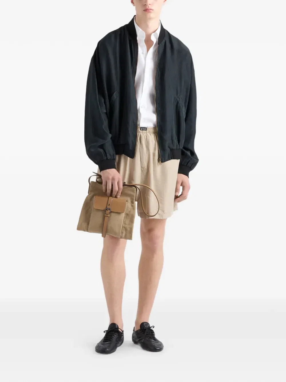 Льняная рубашка Prada, белый — фото 2