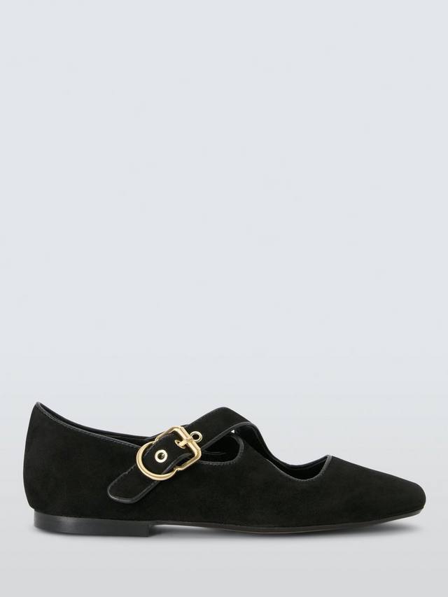 Hitch Suede балетки Mary Jane с перекрестными ремешками John Lewis, Black