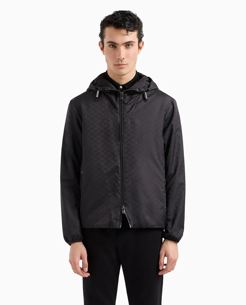 

Мужская нейлоновая куртка с капюшоном Emporio Armani, черный