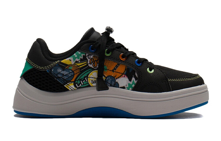 Детские кроссовки для скейтбординга YINGCHI GS Low-top, черные Lining Young — фото 2