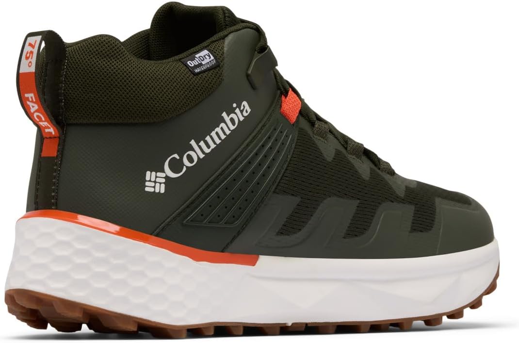 Мужские походные кроссовки Columbia Facet 75 Mid Outdry, Greenscape/Red Quartz — фото 2