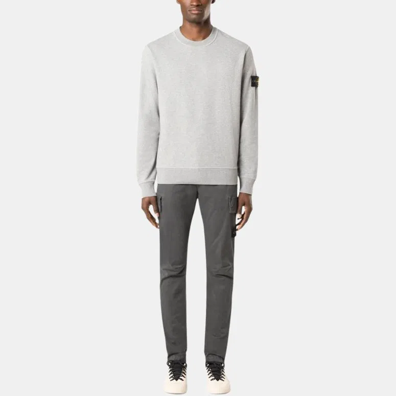 Свитшот мужской серый crew neck moderate STONE ISLAND, Gray — фото 4