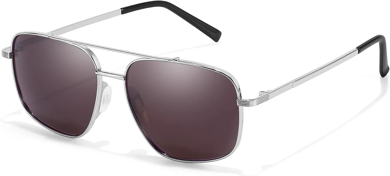 

Поляризационные солнцезащитные очки-авиаторы TJUTR, модель A03. Цвет: серебристый/серо-фиолетовый. Металлическая оправа, защита UV400, унисекс