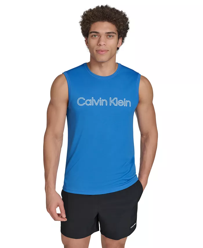 

Мужская безрукавка для плавания с логотипом Swim Rash Guard Calvin Klein, белый