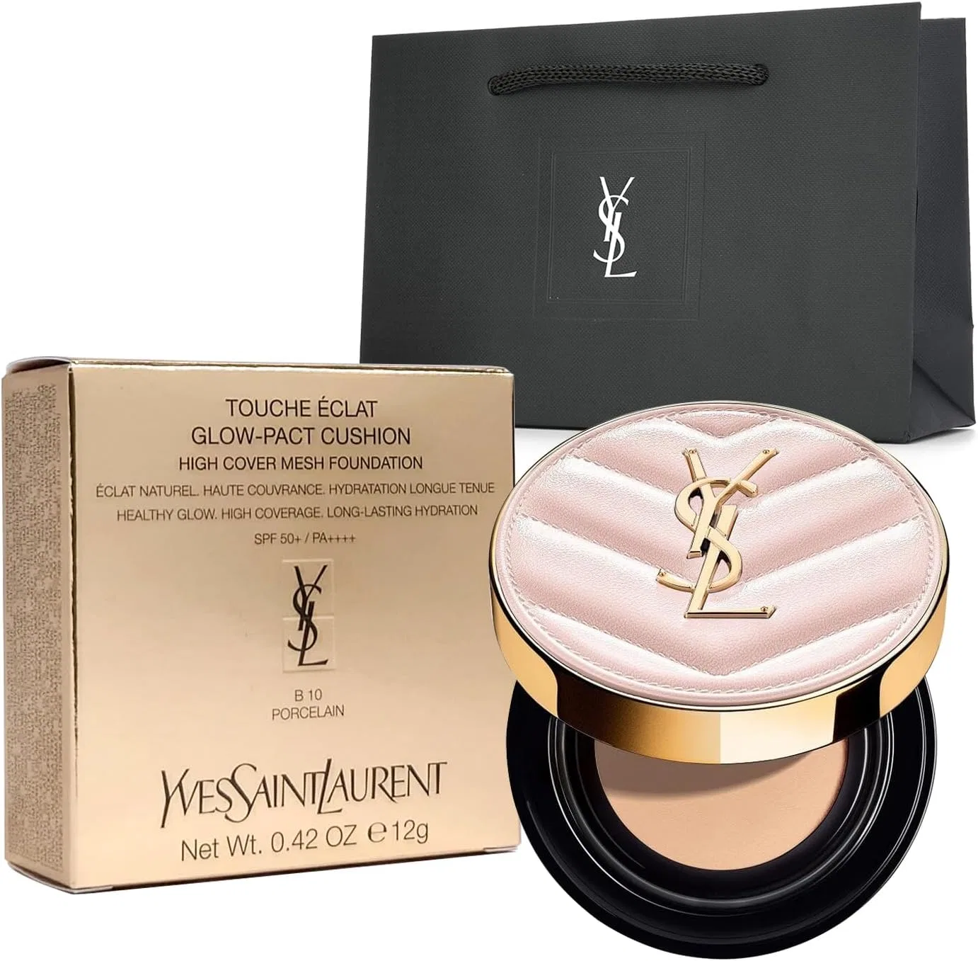 Тональное средство Yves Saint Laurent Radiant Touch Grow Pact SPF50+ PA+++, 12 г, оттенок B10 Brightest Skin Tone