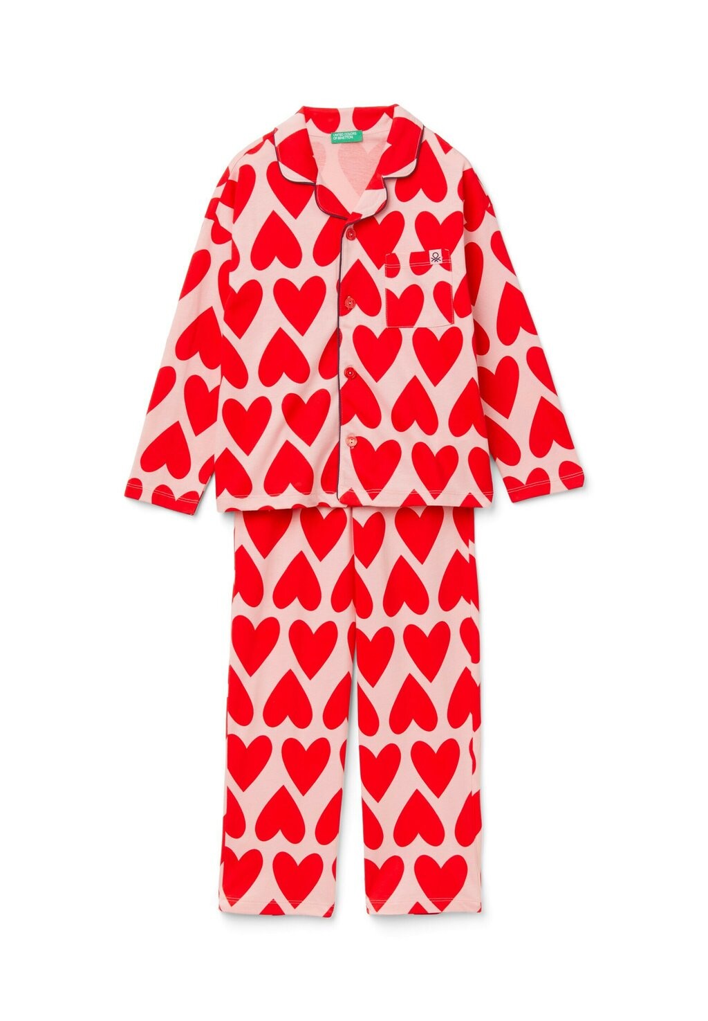 

Пижамный комплект SET WITH HEART PRINT United Colors of Benetton, светло-красный