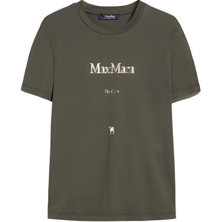 

MaxMara Футболка Women's Brown Crew Neck Moderate Straight Fit
