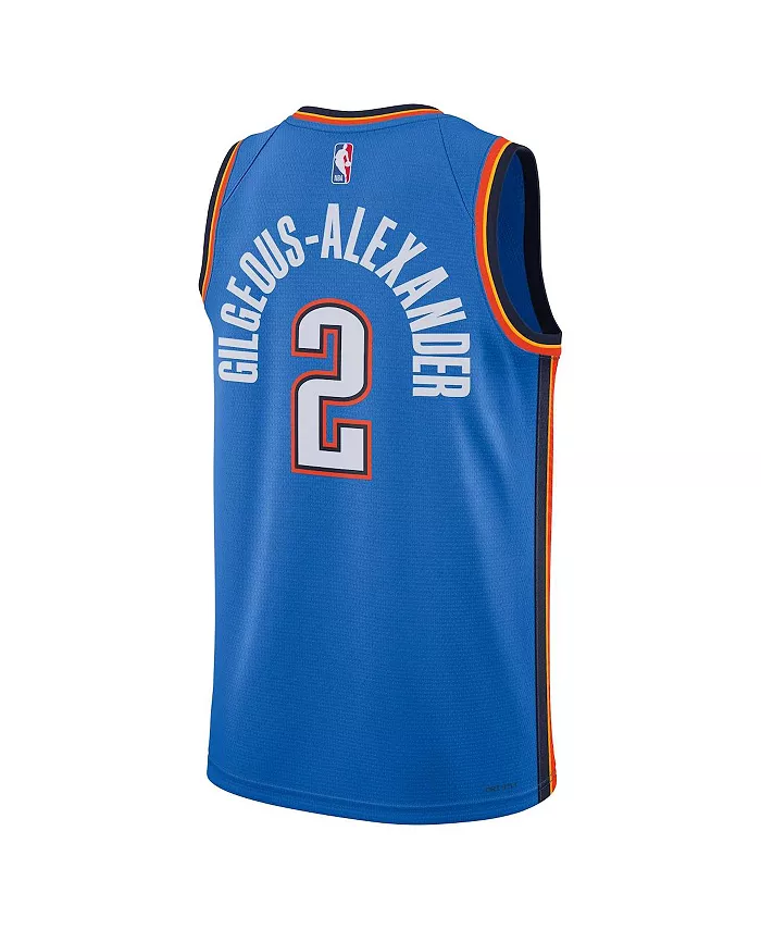 Мужская баскетбольная майка Oklahoma City Thunder Swingman - Icon Edition, Шаи Гилджес-Александер, синяя Nike — фото 4