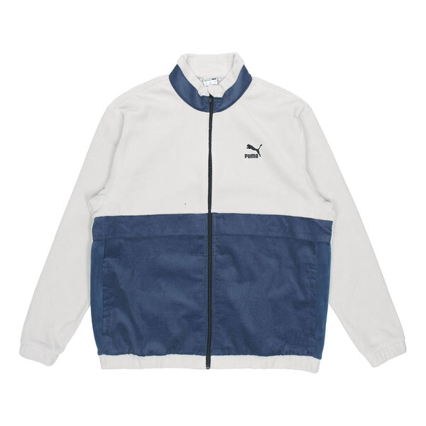 

Куртка winter retro polar fleece splicing stand collar logo jacket light grey Puma, серый