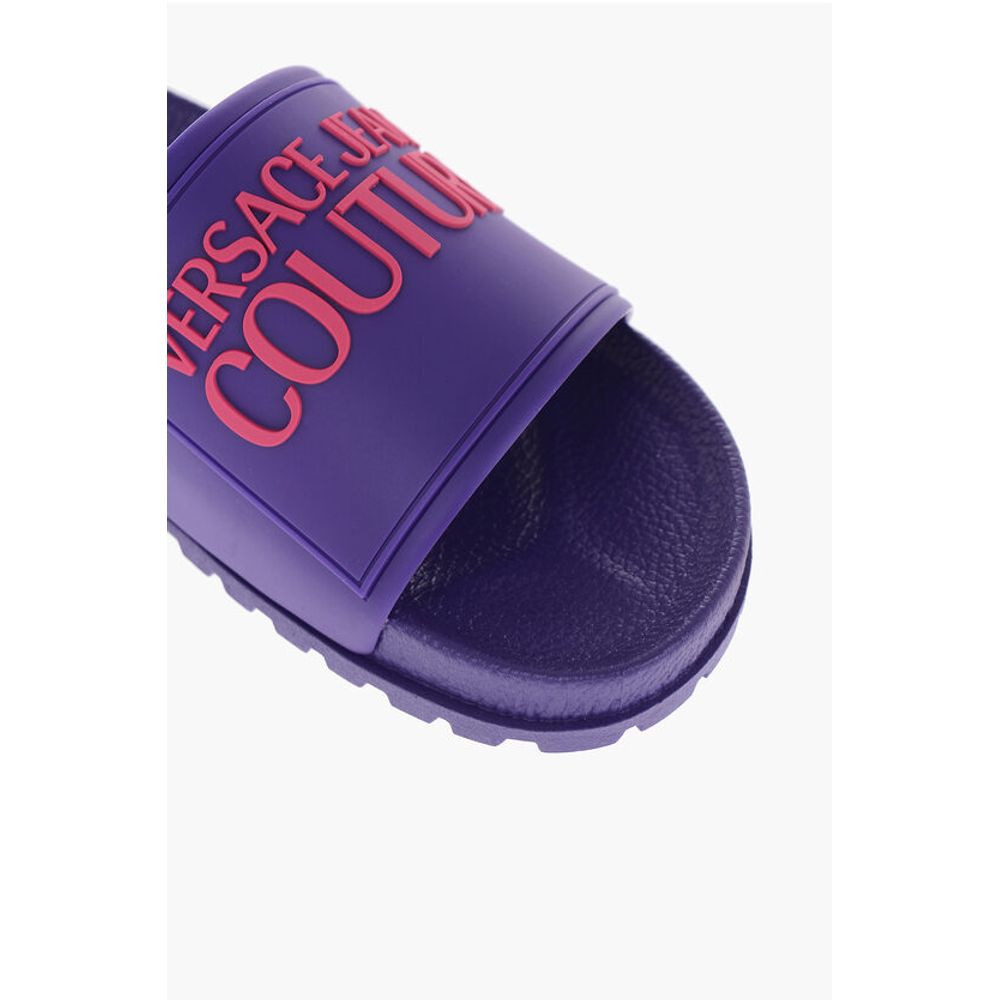 JEANS COUTURE Резиновые шлепанцы SHELLY с тисненым логотипом Versace, Purple — фото 4