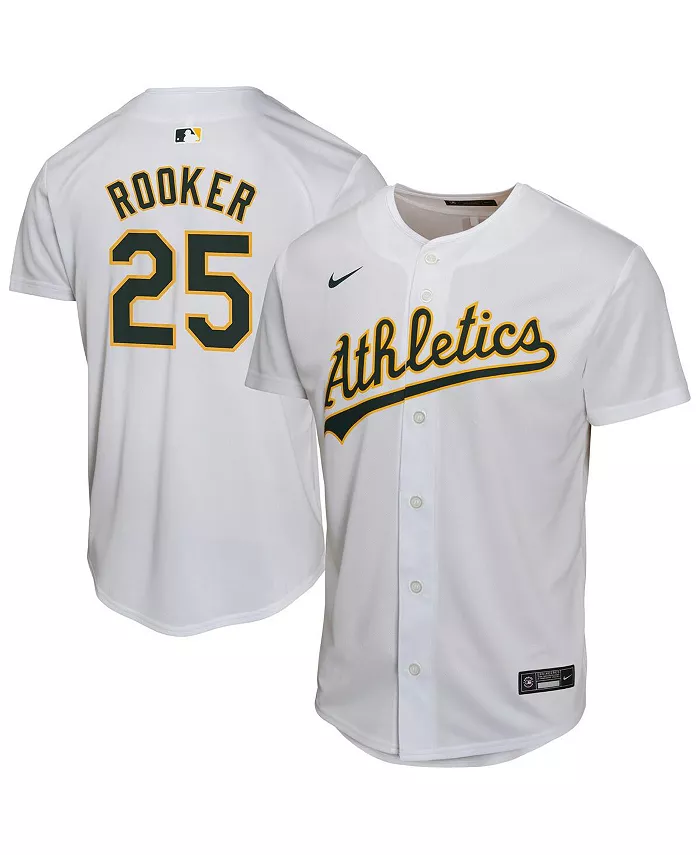 

Домашняя игровая майка игрока Brent Rooker White Athletics для больших мальчиков и девочек Nike