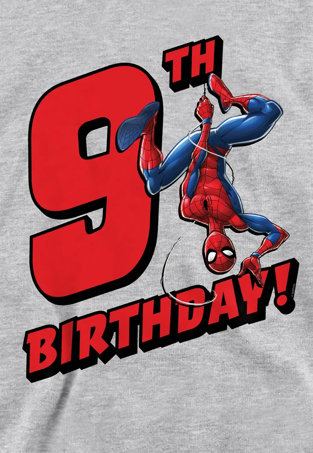 Детская худи Marvel Spiderman Birthday, Athletic Heather, серый — фото 2