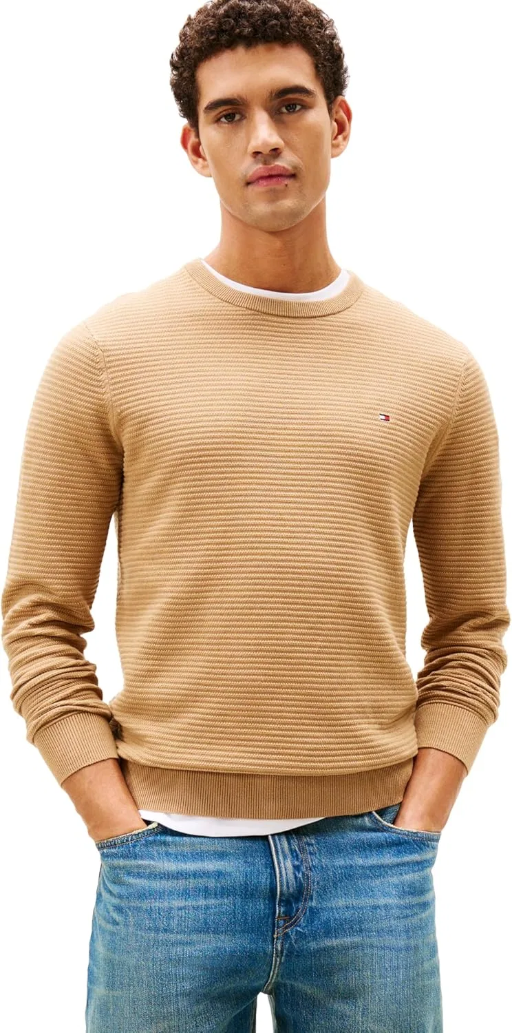 Толстовка Tommy Hilfiger мужская хлопковая вязаная облегченная, Safari Canvas