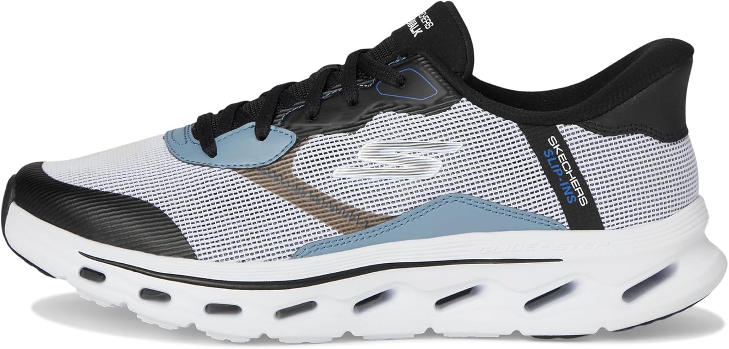 Мужские кроссовки Skechers Hands Free Slip-ins Go Walk Glide-Step 2.0 - Zac, белый/черный — фото 4