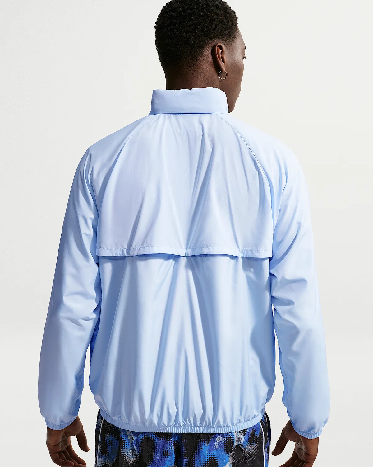 Мужская легкая куртка-полузастежка Nike Windrunner, Hydrogen Blue/White — фото 2