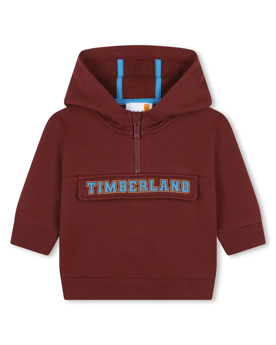 

Толстовка для мальчика с капюшоном и полумолнией Timberland, цвет Granate