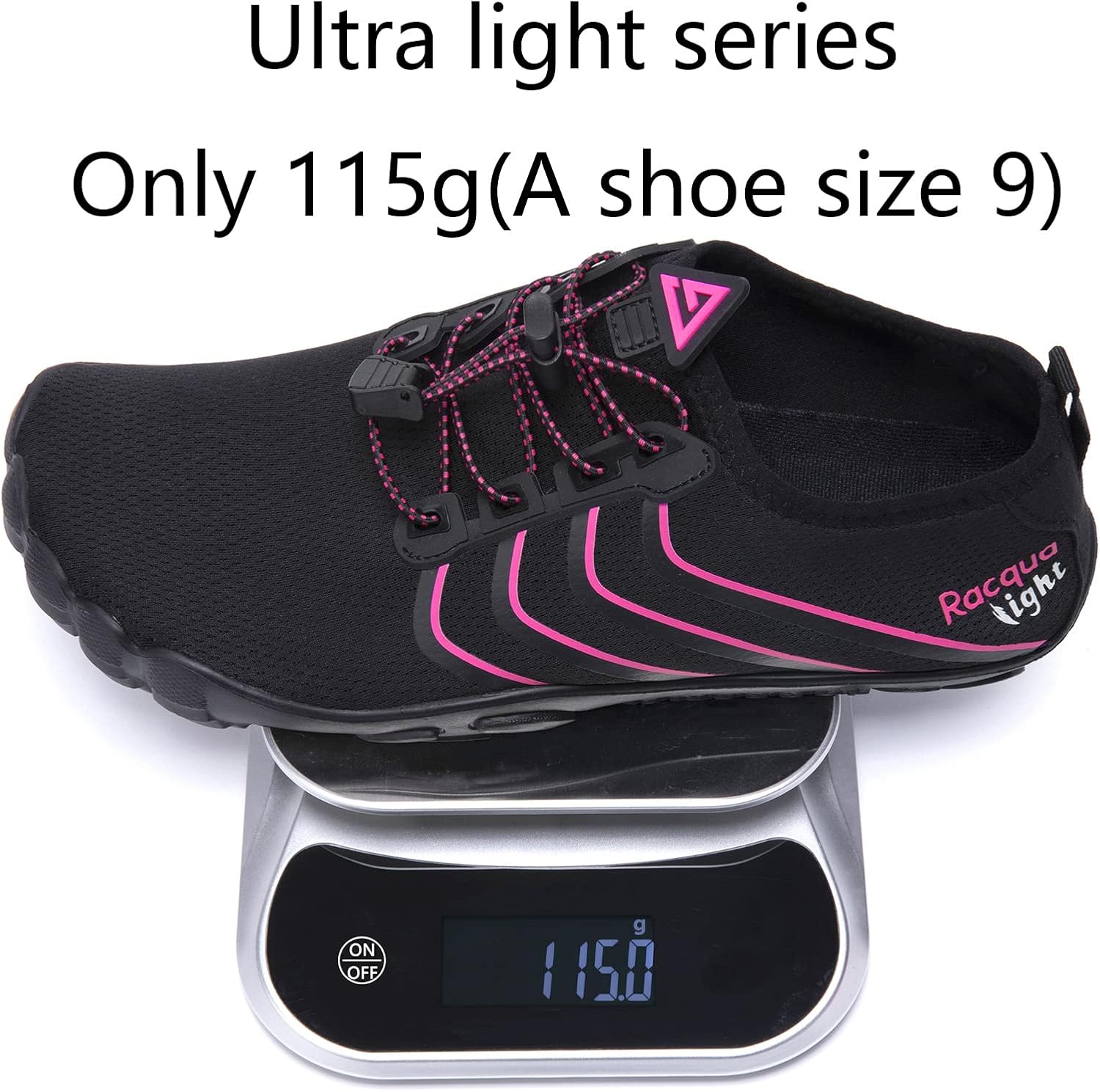 Кроссовки Racqua EVA Sole Ultra Light для мужчин и женщин, черный/розовый — фото 3