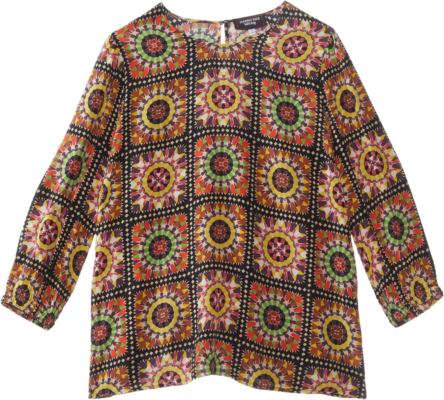 

Женская блузка Lyon Tile большого размера с высоким воротом Johnny Was, Multi