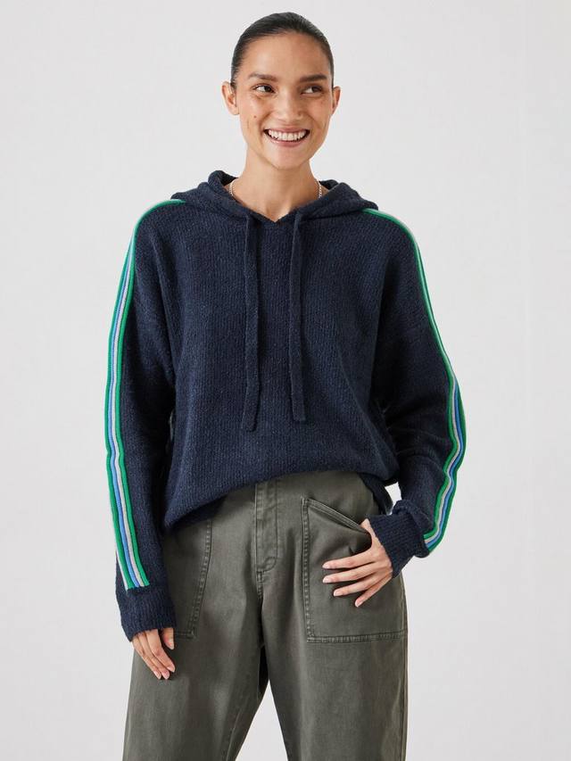 

Вязаная толстовка с капюшоном в полоску от оливии HUSH, темно-синий/разноцветный