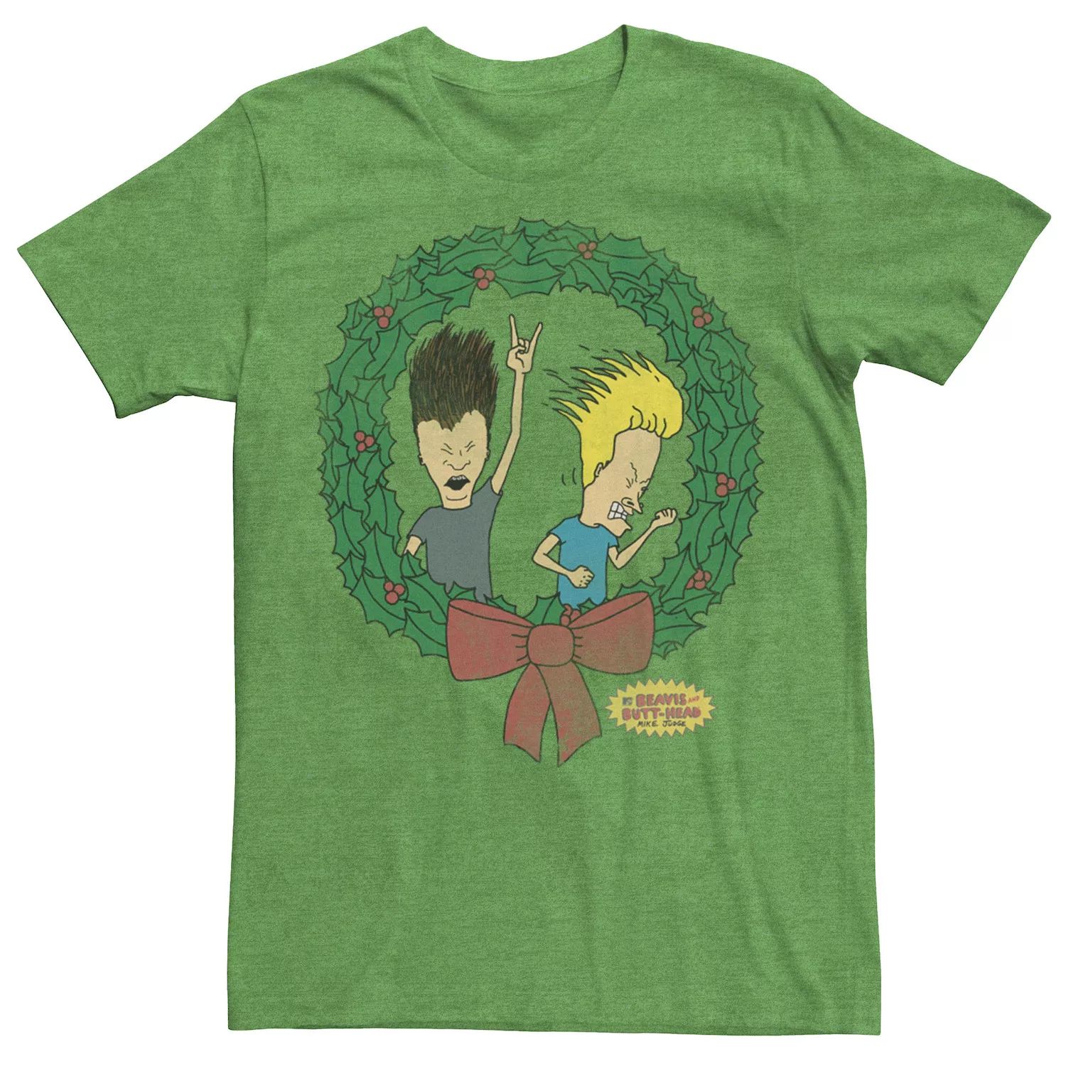 

Мужская футболка Beavis and Butthead Rock On Christmas Wreath Licensed Character