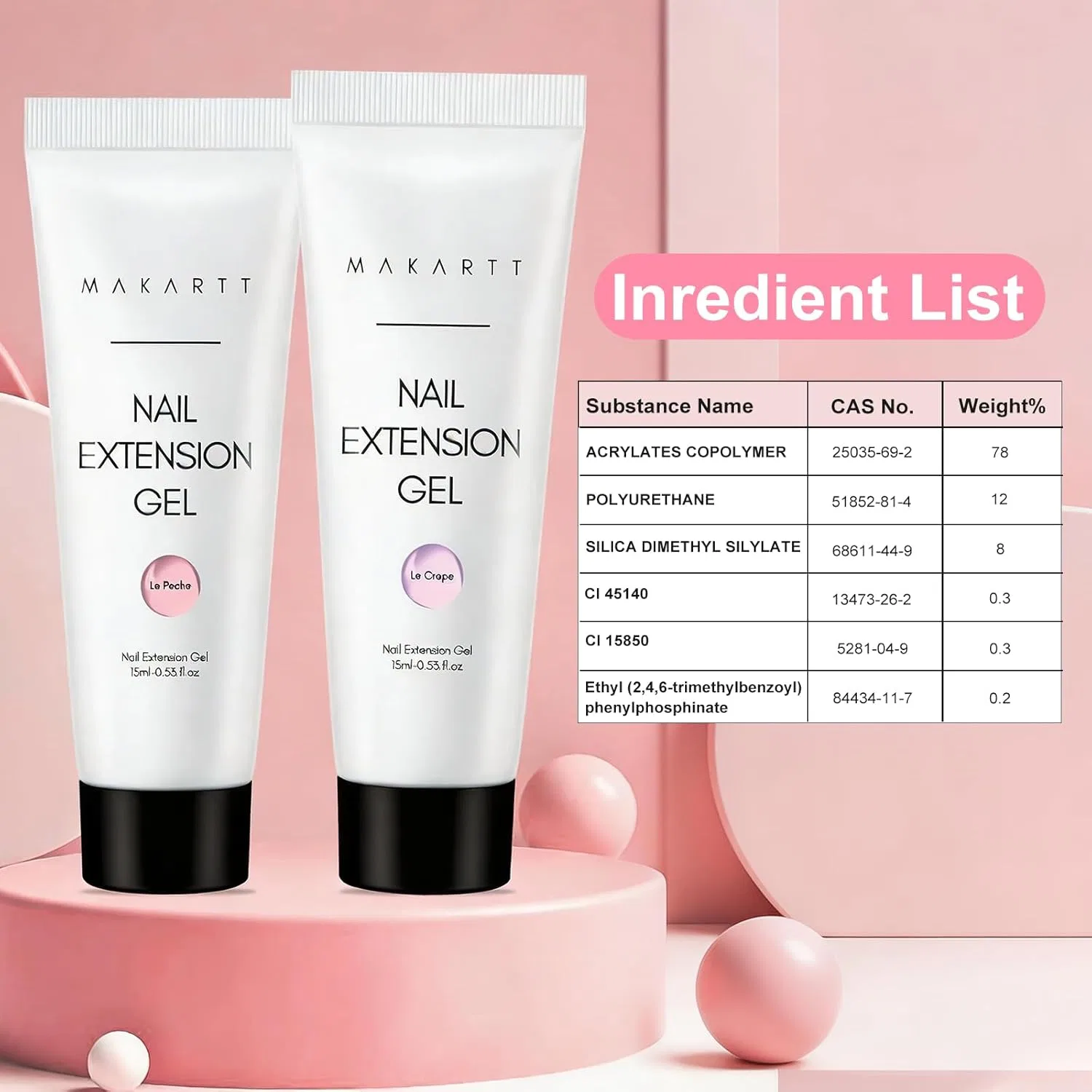 Набор полигелей для ногтей от Makartt Makartt, Poly Nail Gel, 6 Pieces — фото 3