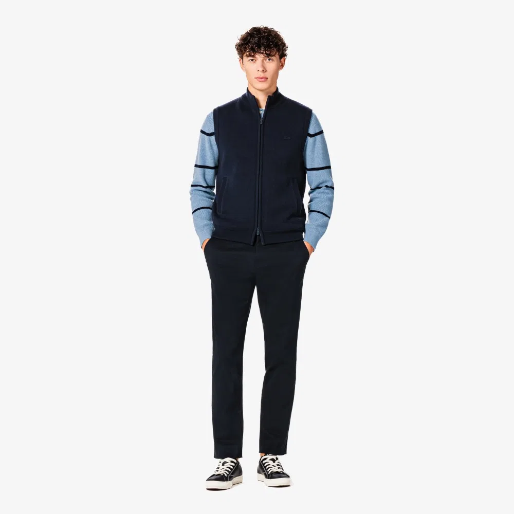 Мужские чиносы с начёсом тёмно-синие от Lacoste — фото 2