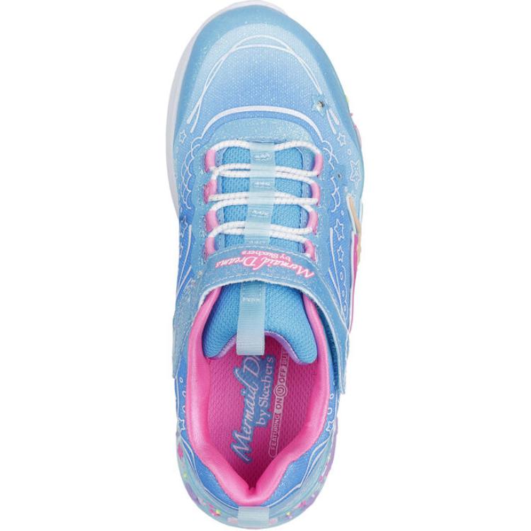 Skechers Kids Детские кроссовки S Lights с противоскользящим покрытием, износостойкие, синие — фото 4