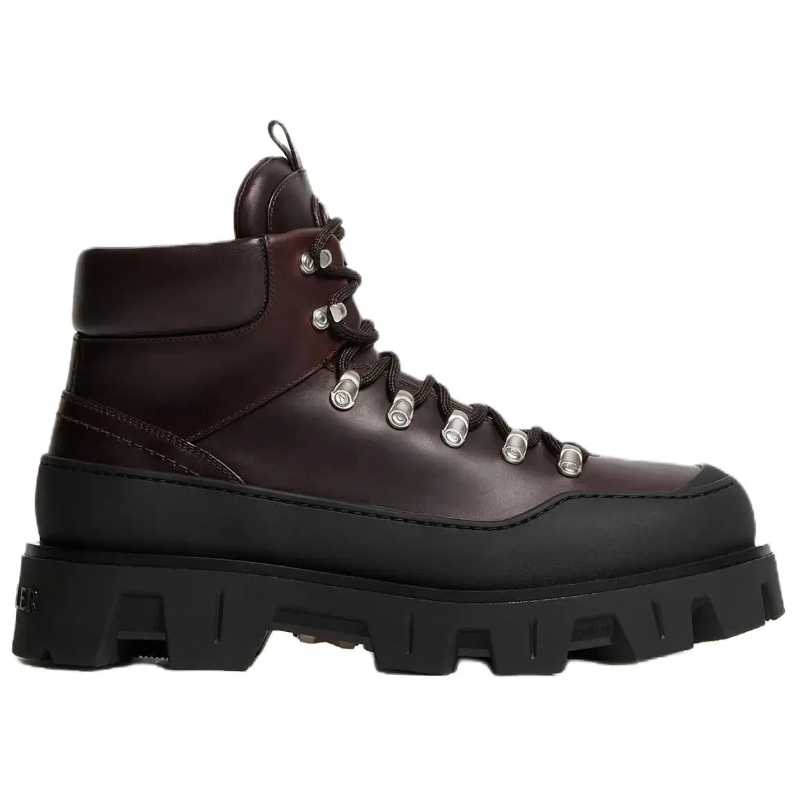 Ботинки Combat Boots из телячьей кожи Moncler коричневый — фото 3