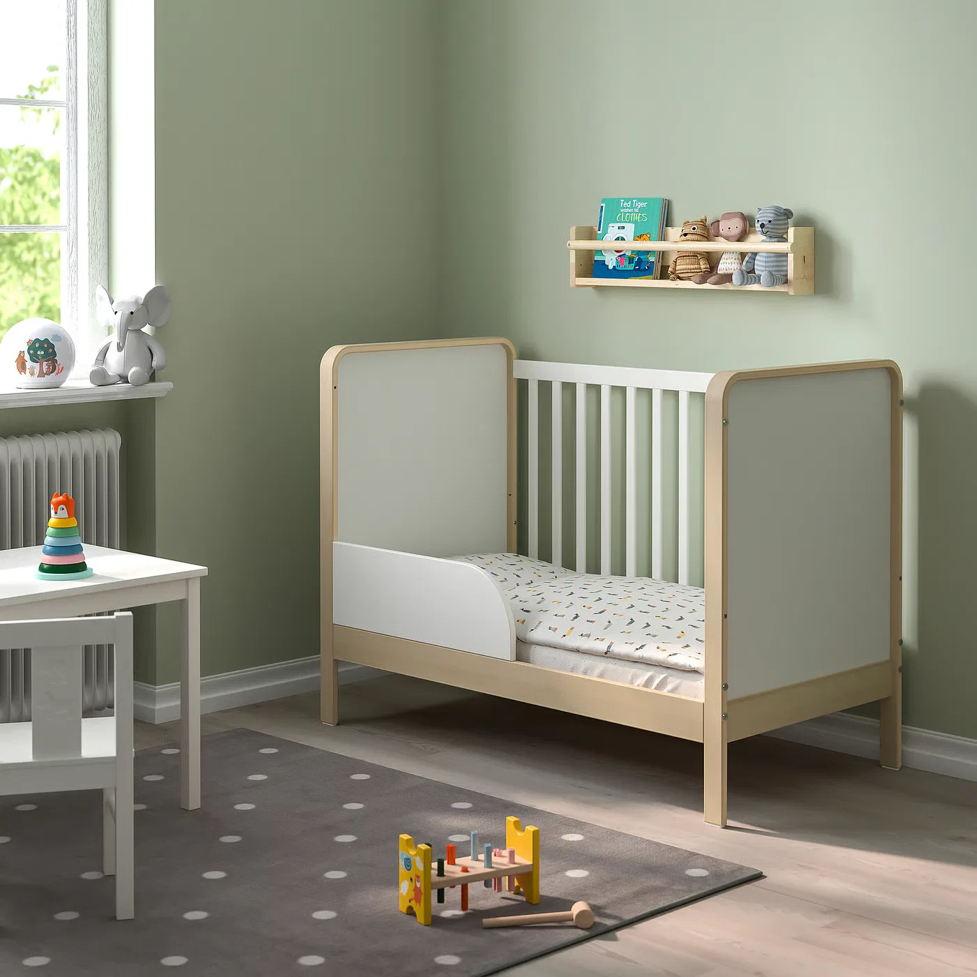 Детская кроватка, березовая/белая, 60x120 см Älskvärd IKEA — фото 4