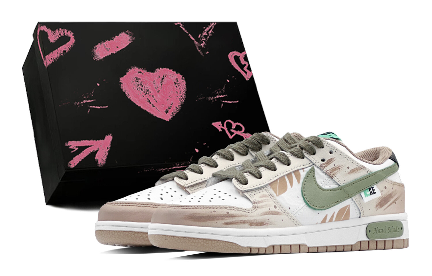 

Кроссовки Nike Dunk Skateboard Shoes Women's Low-Top White, коричневый