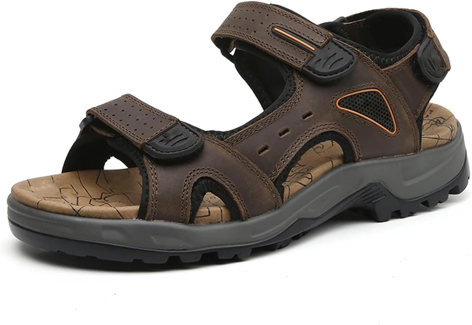 

Сандалии большого размера для мужчин, летние повседневные мужские обувь, пляжные сандалии Generic, темно-коричневый