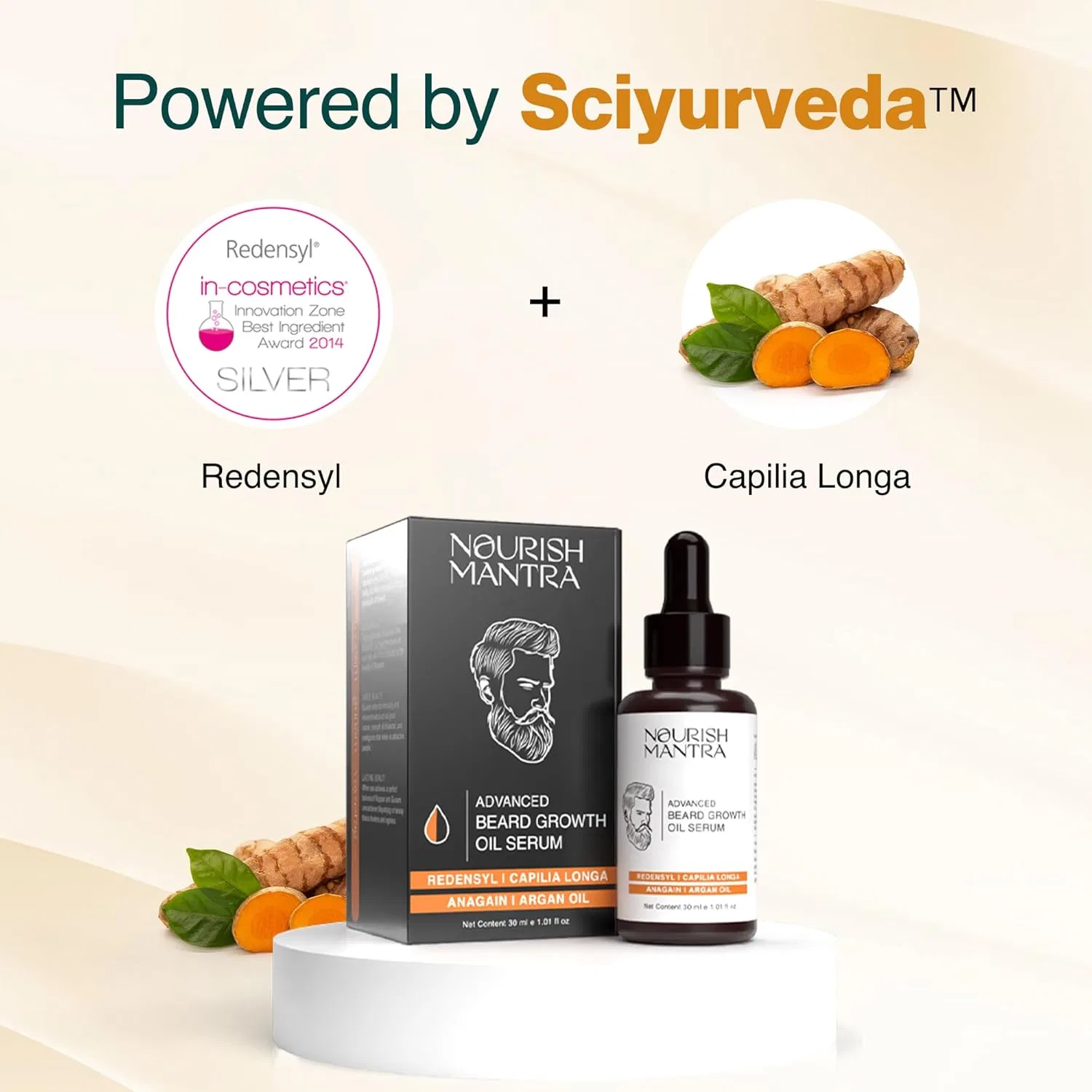 Масло для роста бороды Advanced Beard Growth Oil 30 мл от NOURISH MANTRA Nourish Mantra — фото 2
