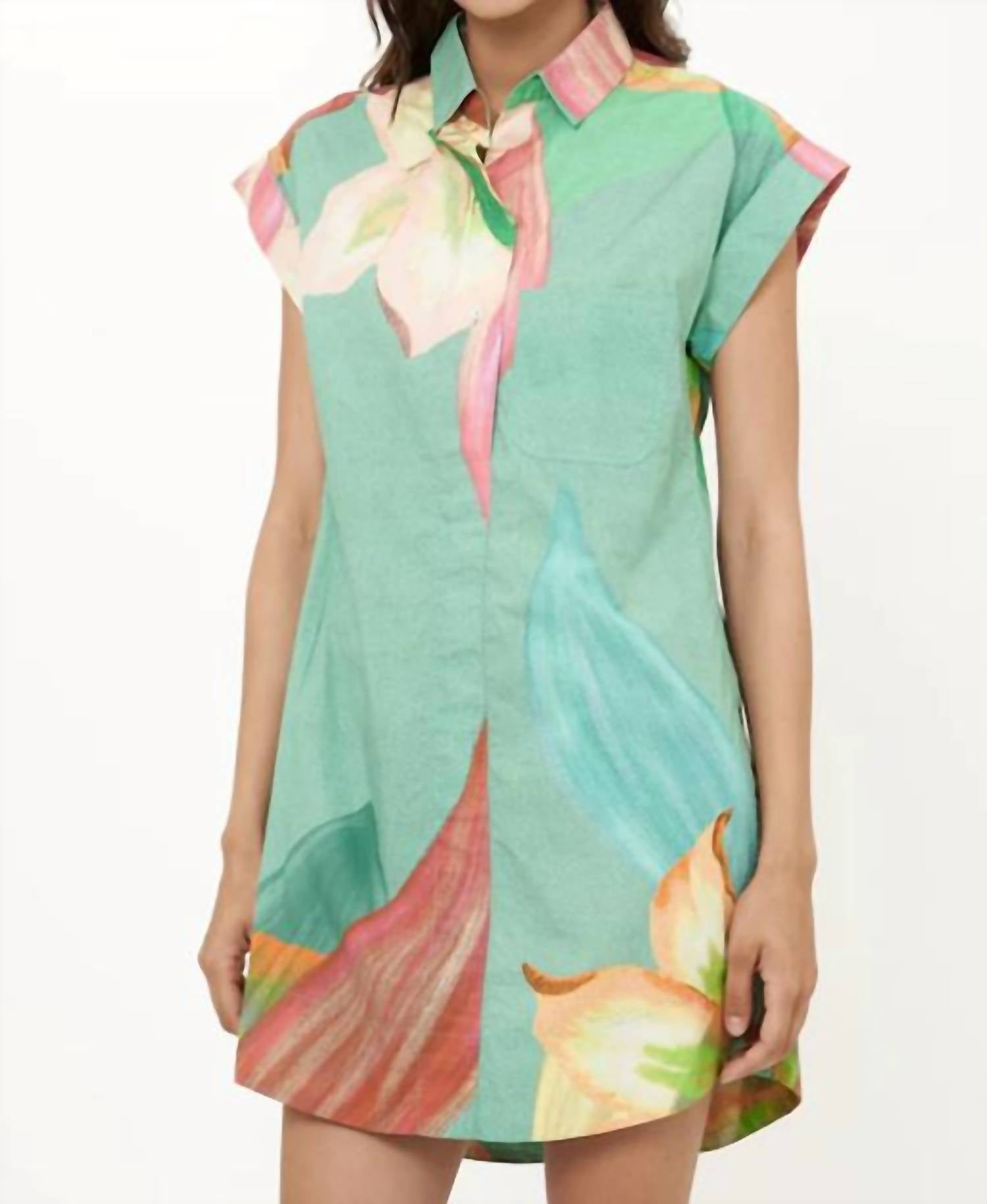 

Рубашка-платье в цвете гибискус-шалфей Oliphant, Hibiscus Sage