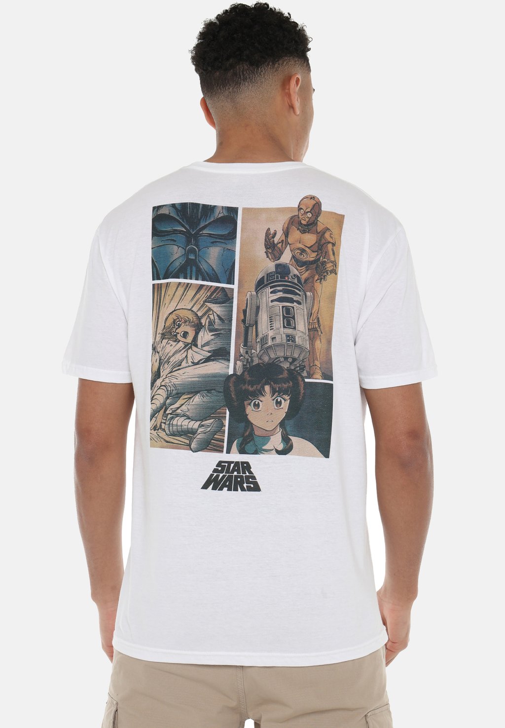 

Принт на футболке RETRO ANIME Star Wars, белый