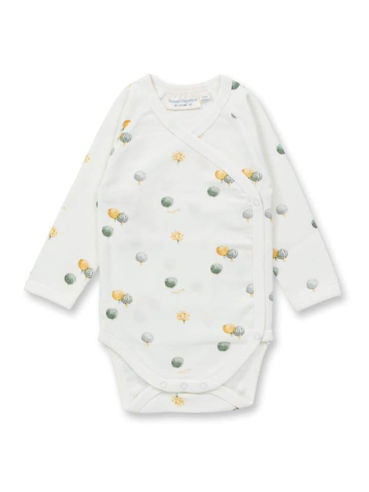 

Детский боди-шарф с длинными рукавами из органического хлопка с принтом в виде деревьев, модель YGON Sense Organics