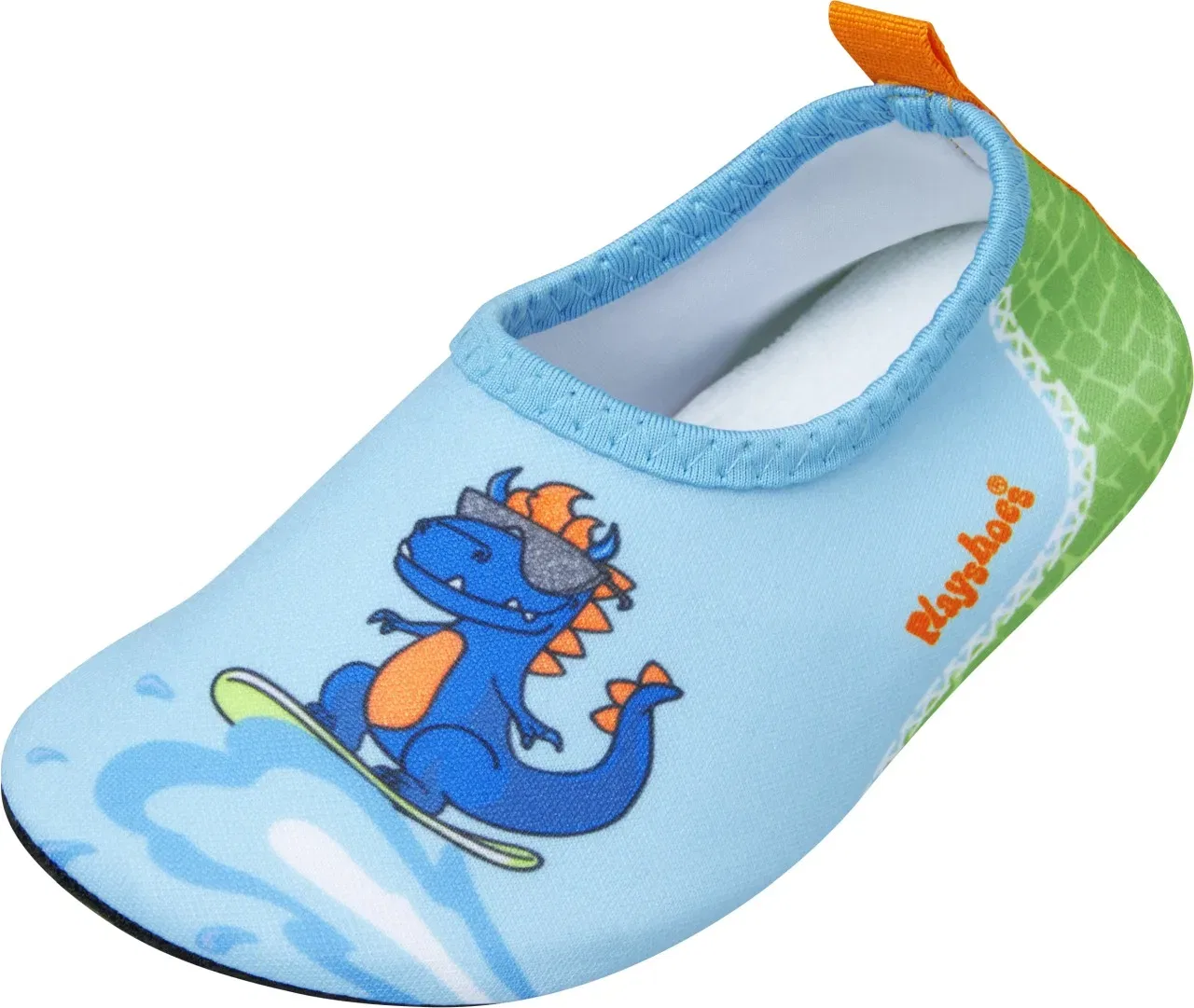 Босоножки динозавр, Playshoes, синий/зеленый