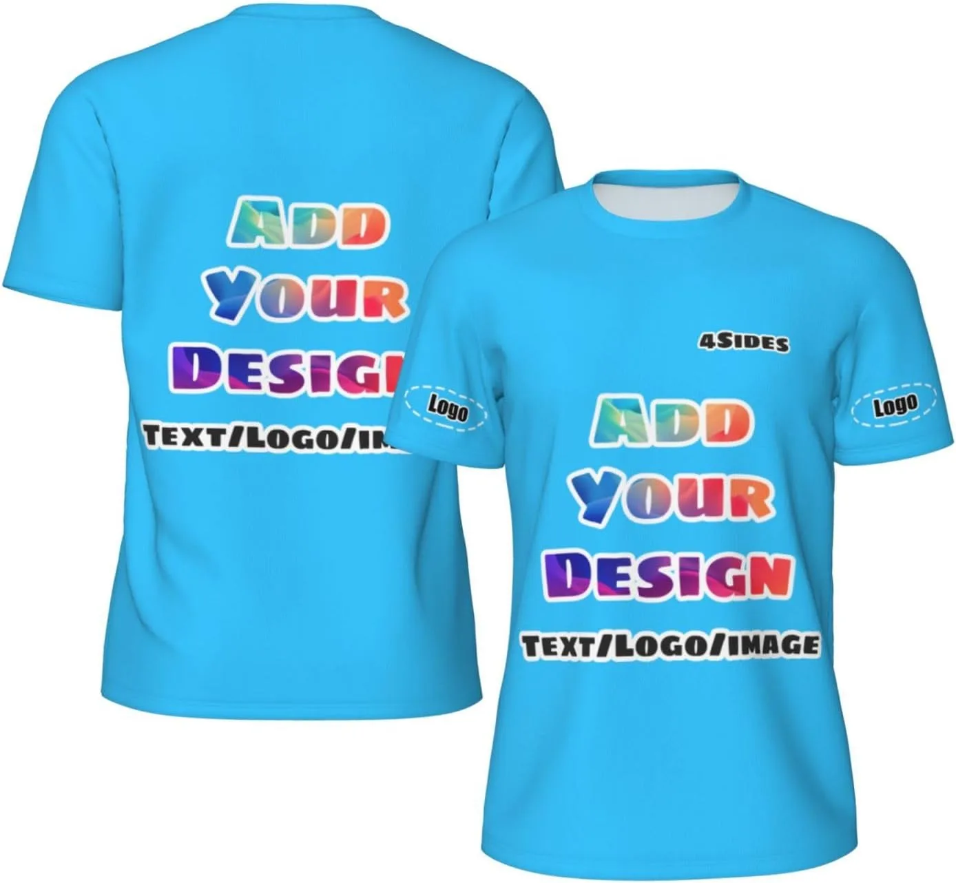 Футболка Custom с нанесением текста и изображения на 4 стороны