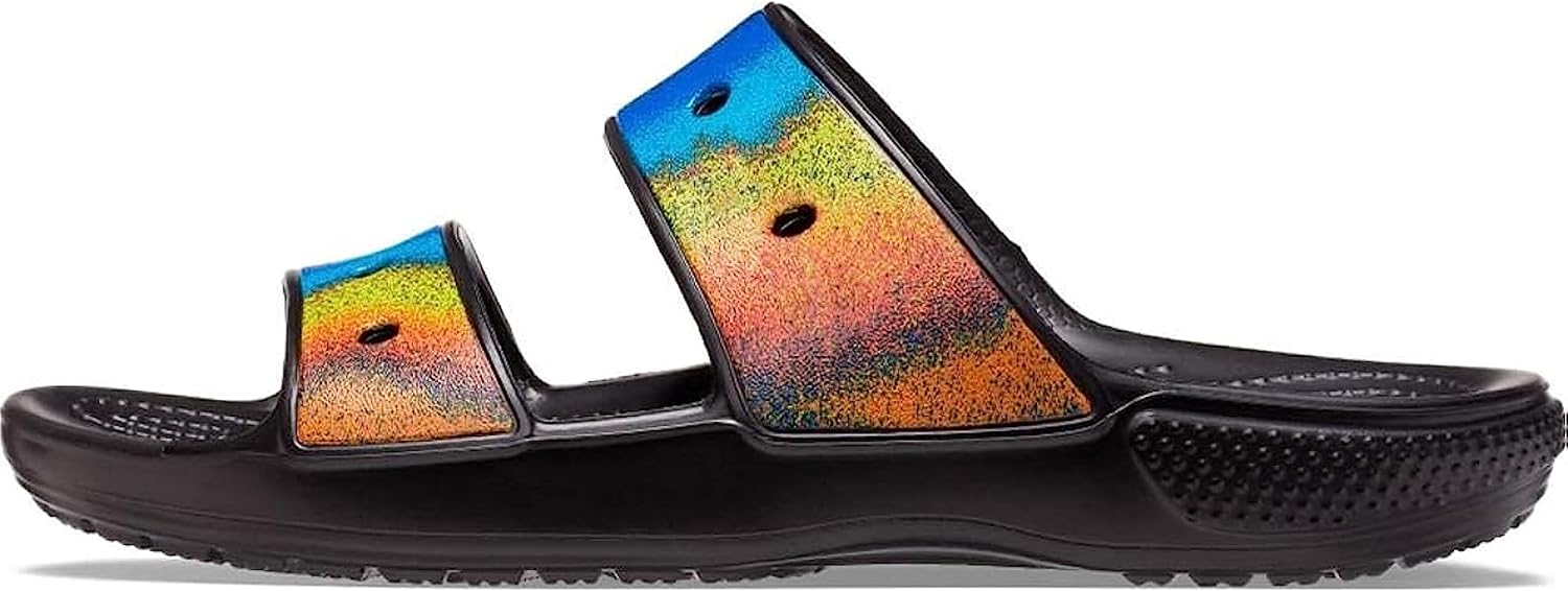 Унисекс сандалии Crocs Classic с сезонным принтом, черный — фото 3