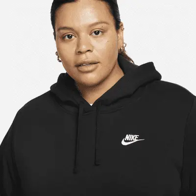 Толстовка Nike Sportswear Club Fleece, черный/белый — фото 4