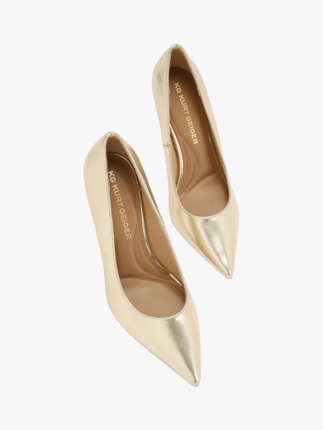 Туфли-лодочки Nala на шпильке с острым носом KG Kurt Geiger, Gold — фото 2