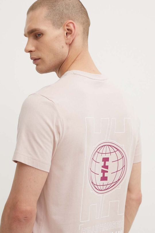 

Хлопковая футболка Helly Hansen, розовый