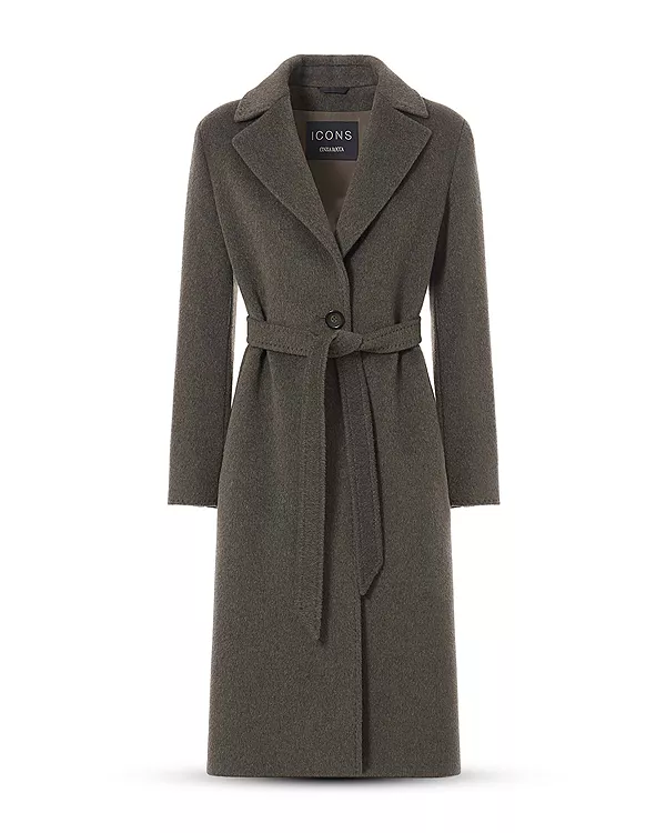 

Однобортное пальто 3/4 с поясом Cinzia Rocca, черный