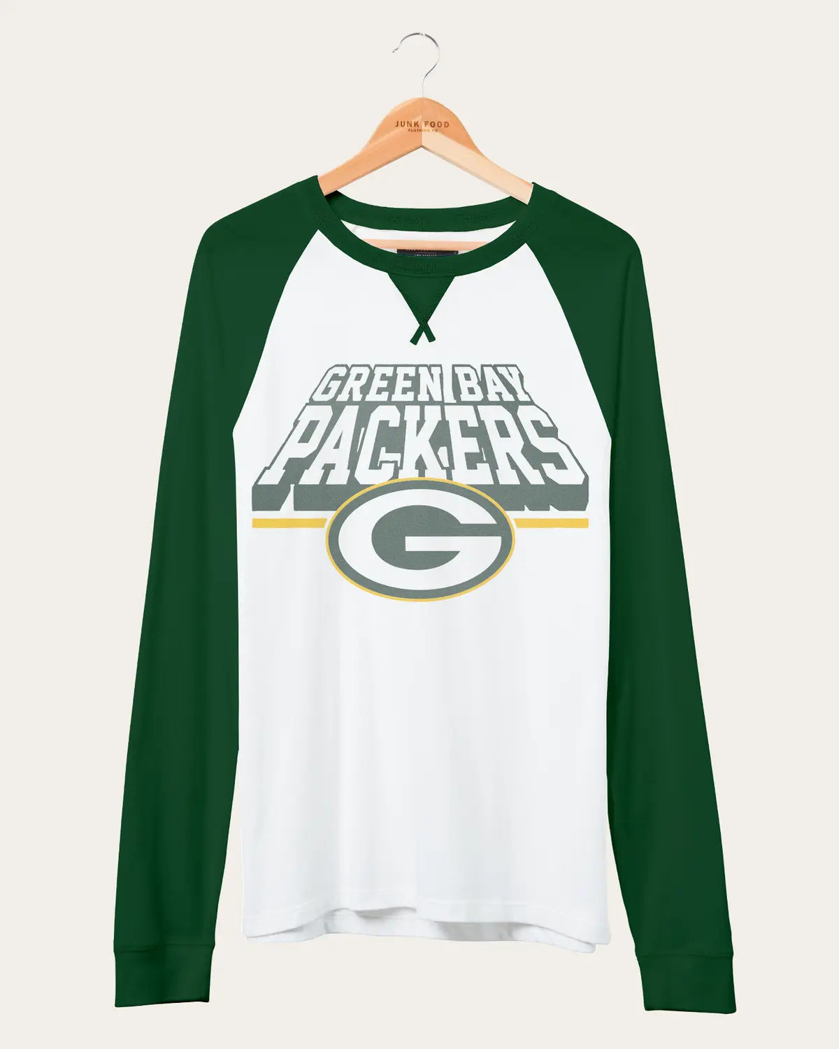 

Футболка-реглан с длинным рукавом NFL Green Bay Packers Colorblock Junk Food Clothing