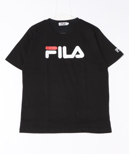 

Футболка хлопковая с большим логотипом FILA, черный
